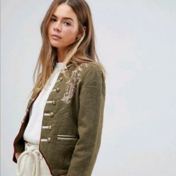 New Free People Embroidered Lauren Band Jacket - Picture 2 of 7